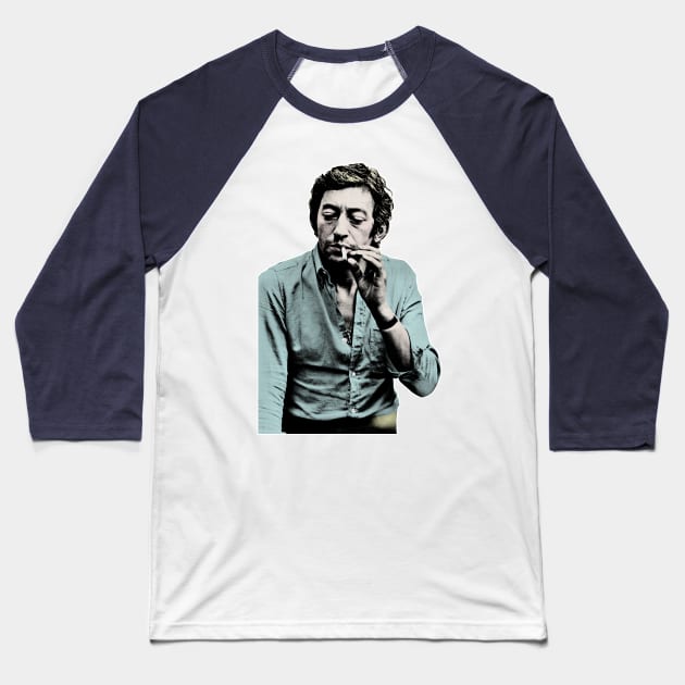 Serge Gainsbourg /\/\/\ Aesthetic Tribute Fanart Design Baseball T-Shirt by DankFutura